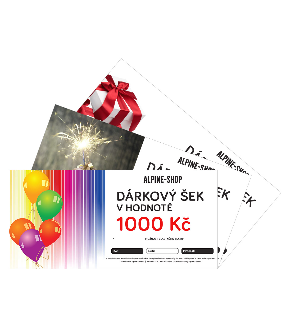 Dárkový šek - motiv NAROZENINY