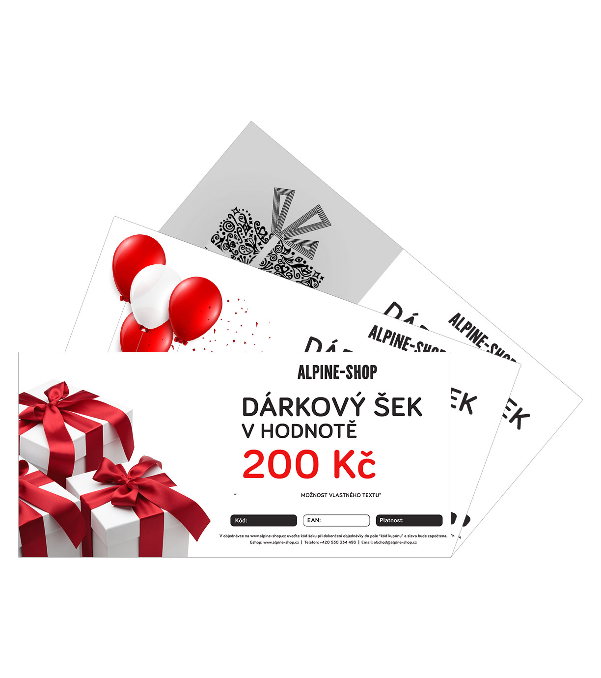 Dárkový šek - motiv NAROZENINY