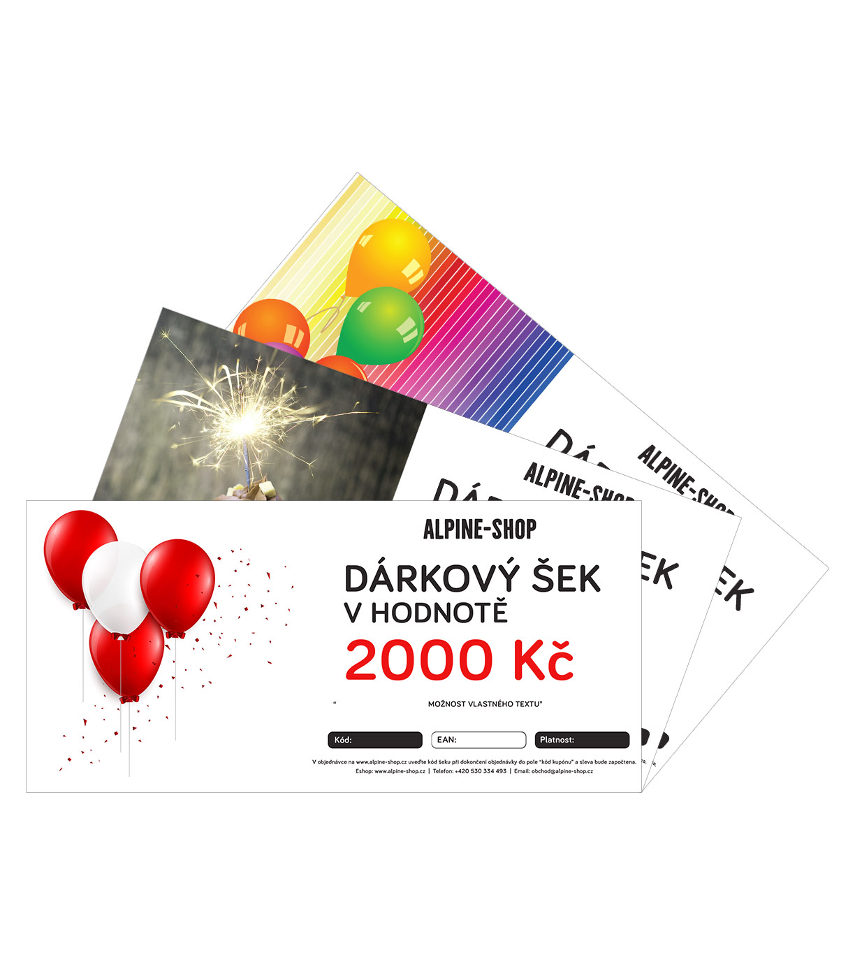 Dárkový šek - motiv NAROZENINY