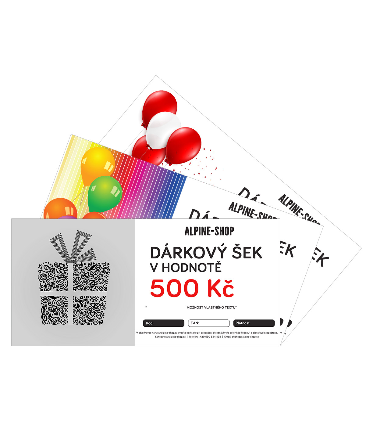 Dárkový šek - motiv NAROZENINY