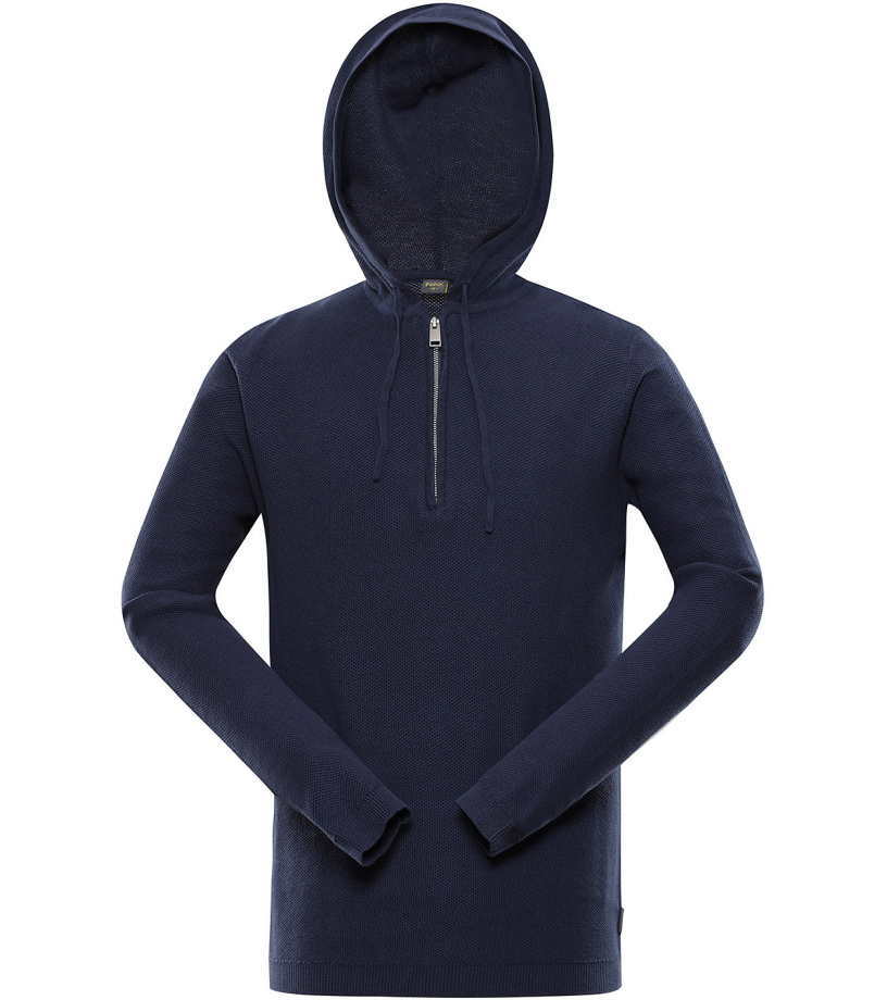 Pánský svetr s kapucí POLIN NAX mood indigo